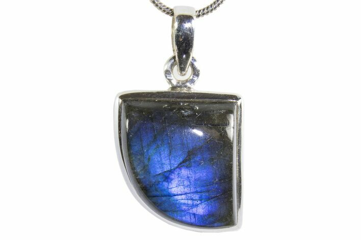 Brilliant Blue Labradorite Pendant with Chain #339669
